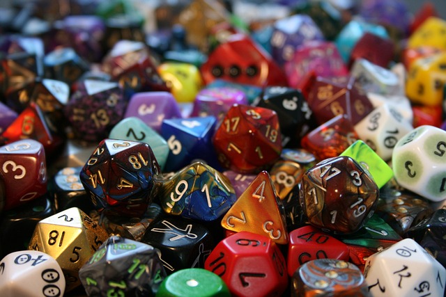 Multitud de dados para juegos de rol